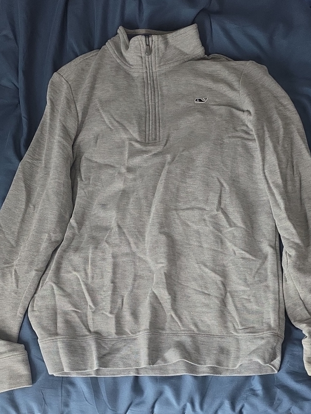 Vineyard Vines Light Gray Half-Zip Pullover Sweater - Men's